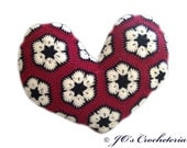 Crochet Pattern - African Flower Heart Pillow