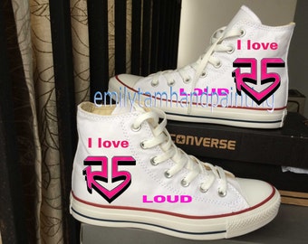 R5 On Black Converse Shoes I Love R5 Design, Custom Converse Shoes ...