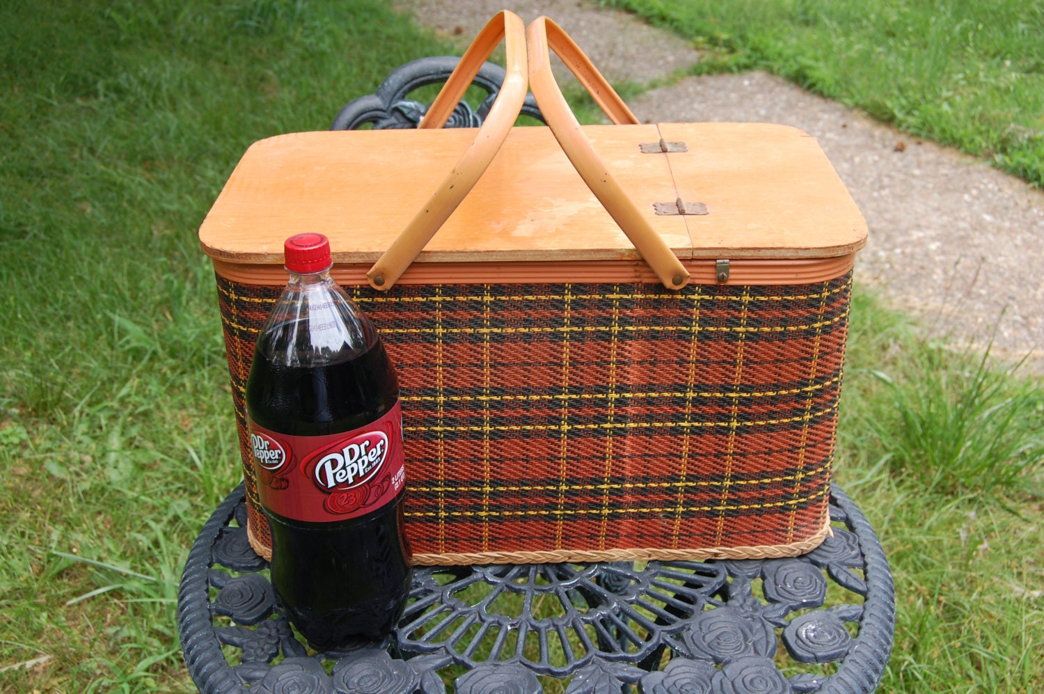 Vintage Redmon Wooden Picnic Basket Haute Juice