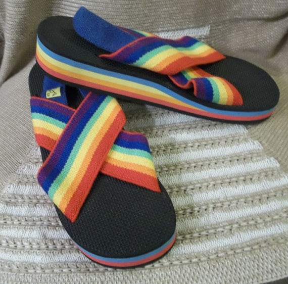 flip flops with rainbow sole