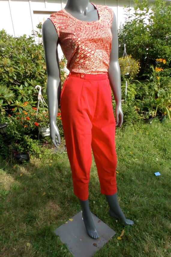 red cigarette pants