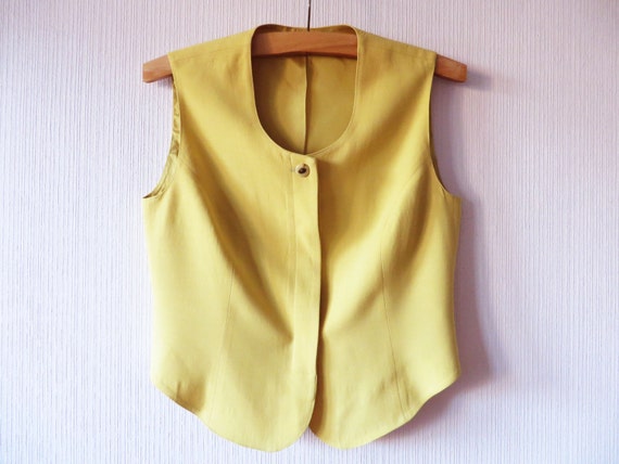 Mustard Yellow Womens Vest Formal Waistcoat Edwardian