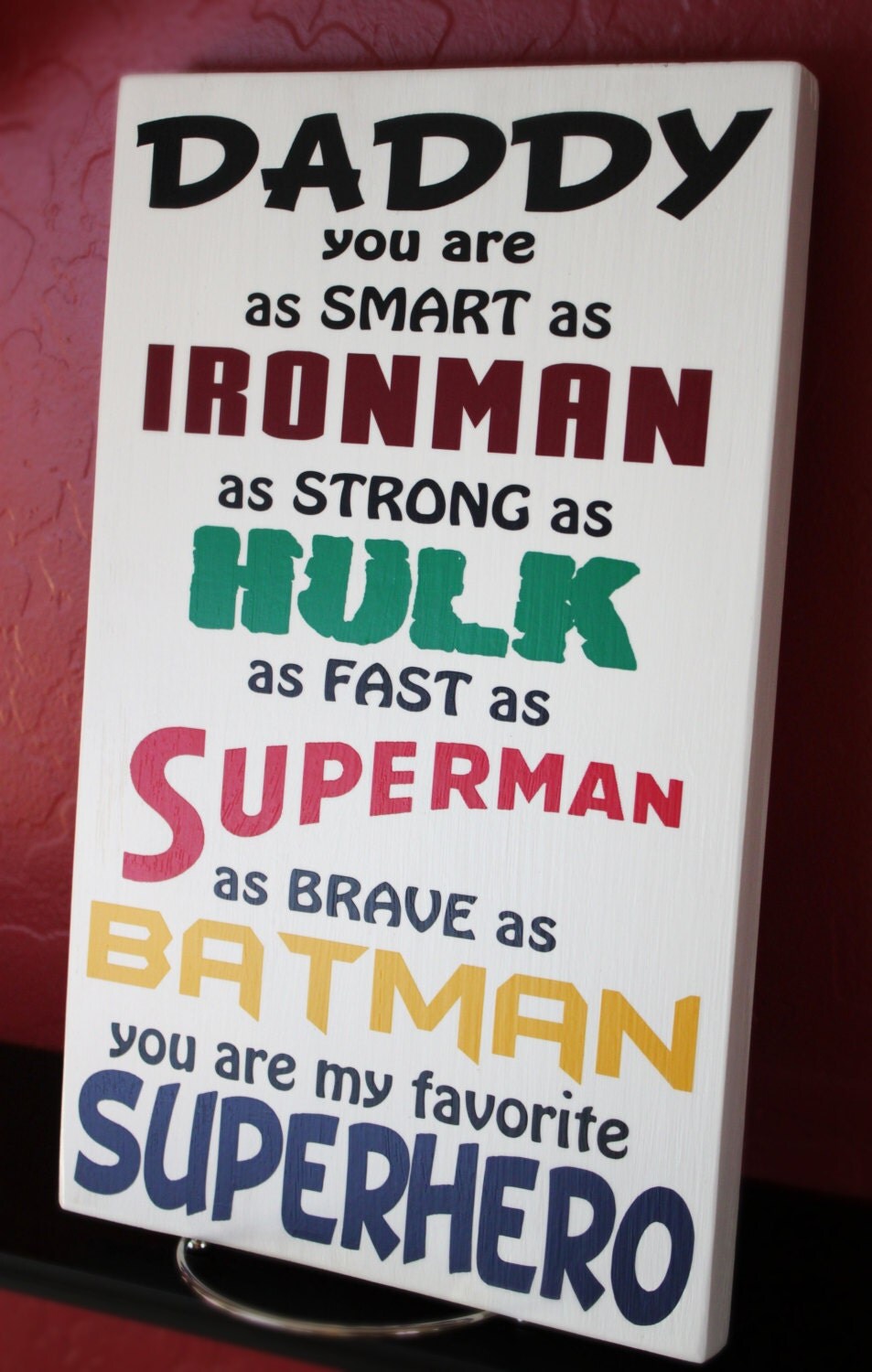 Daddy You Are My Superhero Wood Sign Father's Day Gifts