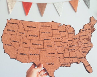 United States Corkboard Map USA Cork Map Pin Board Gifts for