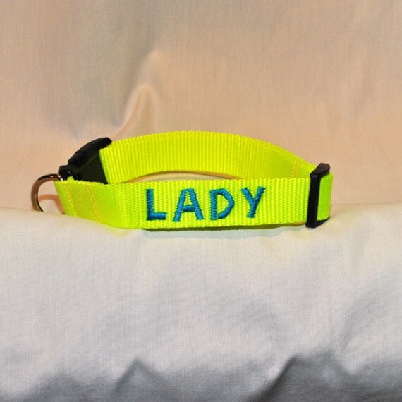 Personalized Embroidered Name Dog Collar 1 by CrossedPawCollars