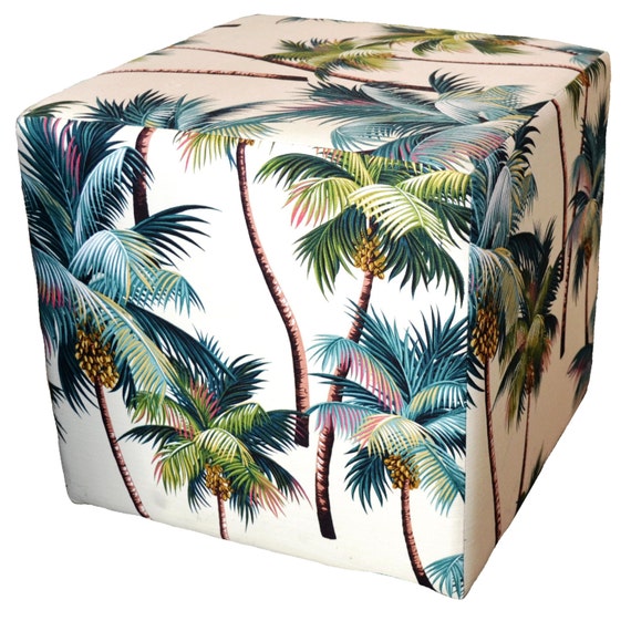 Items similar to palm tree natural ottoman on Etsy