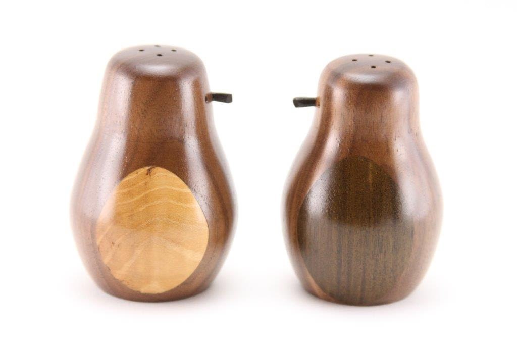 Salt and Pepper Shakers Lathe Wood Turned Wooden by JunctionTrade