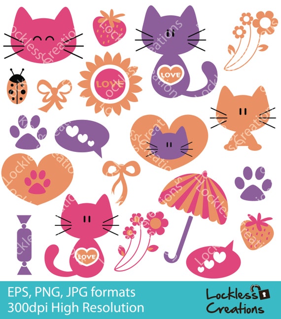 cat clip art etsy - photo #47