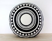 Santa Monica round cushion 47cm - Hand screen printed