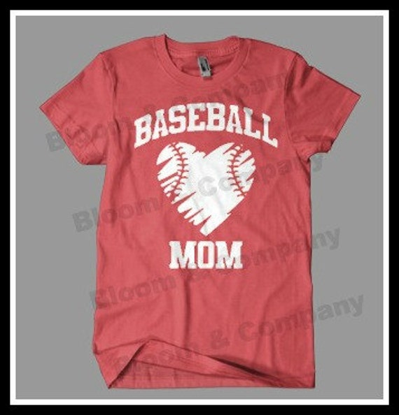 Items similar to Baseball Mom Heart Ball T-Shirt Women ...