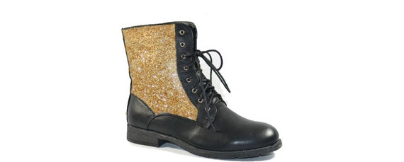 biker boots glitter