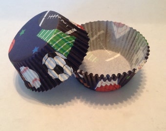 Sports Print Cupcake Liners
