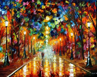 Large Canvas Art - Farewell To Anger — Landscape Oil Painting On Canvas By Leonid Afremov. Huge Bedroom Artwork, Size: 54" X 40" Inches
