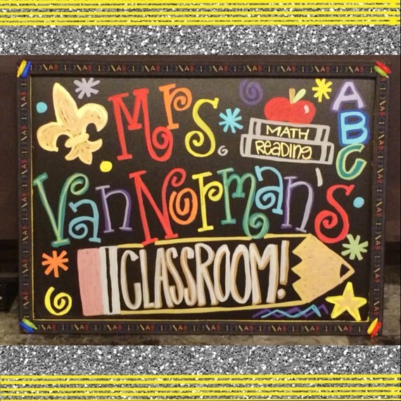 Handwritten & Customizable Name Chalkboard Sign 17x23