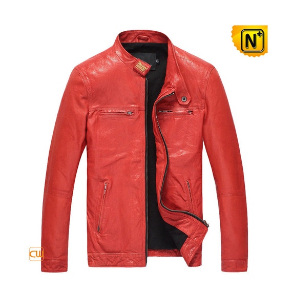 Lambskin Leather Motorcycle Jacket for Men CW850126