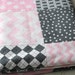 Minky Baby Girl Patchwork Quilt - Gray and Pink - Dots, Chevrons, Argyle - Baby Quilt - Baby Blanket - Minky Baby Blanket