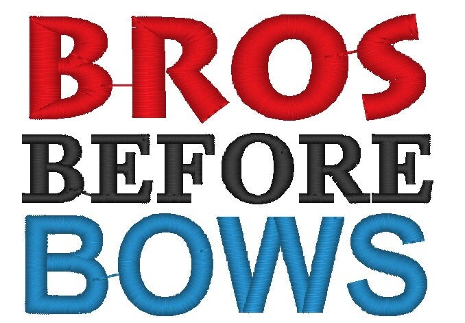 Download Instant Download: Bros Before Bows Embroidery Design