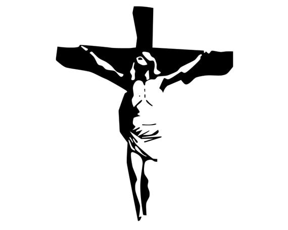 Jesus Cross Decal Jesus Crucifix Bumper Sticker Christian
