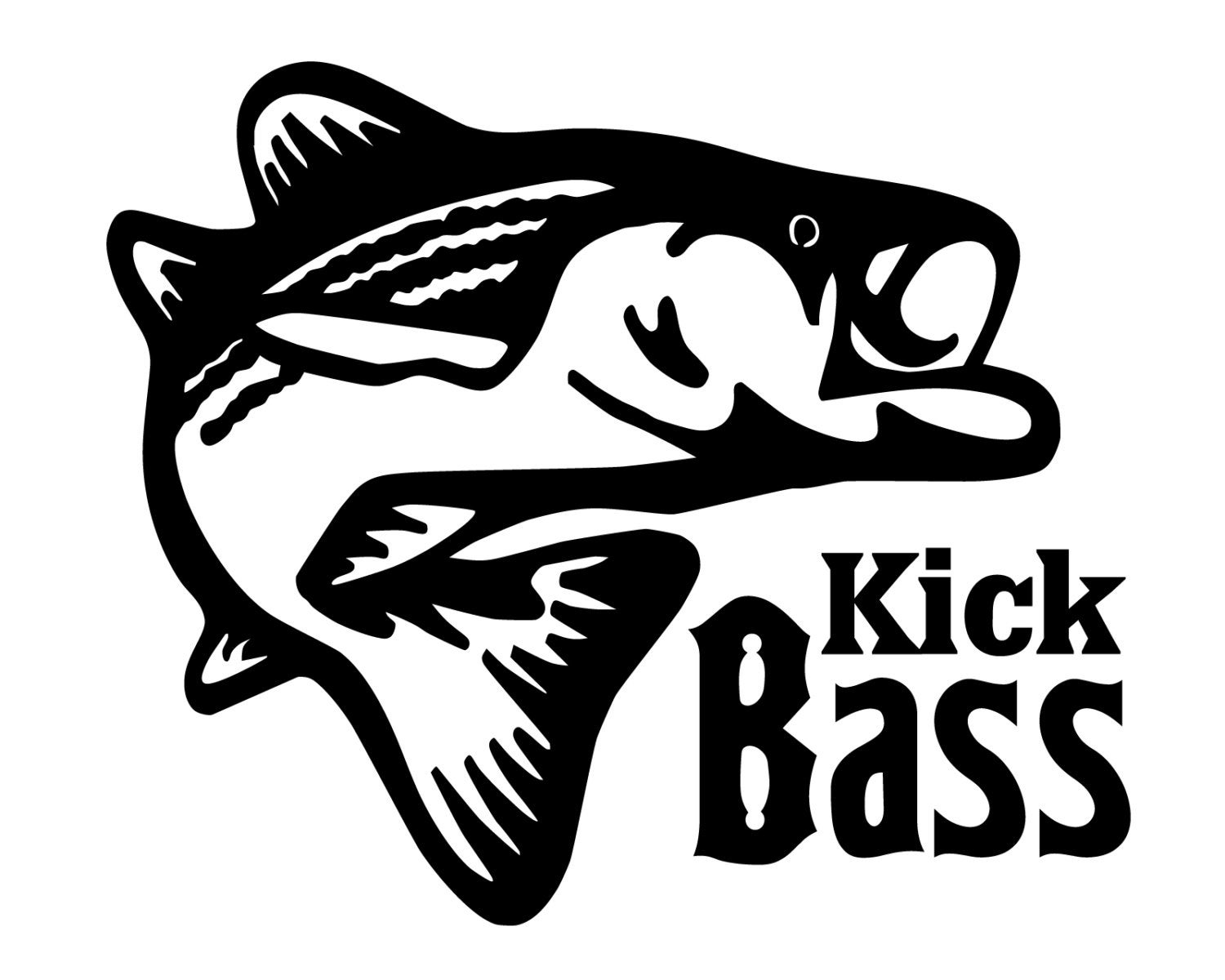 Download Bass Fishing Decal Kick Bass Sticker Bass fisherman decal