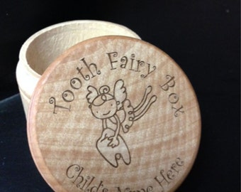 Tooth Fairy Box - Personalized Wooden Tooth Fairy Box - Custom Laser Engraved Tooth Fairy Box - Loose Tooth - Tooth Fairy Under Pillow