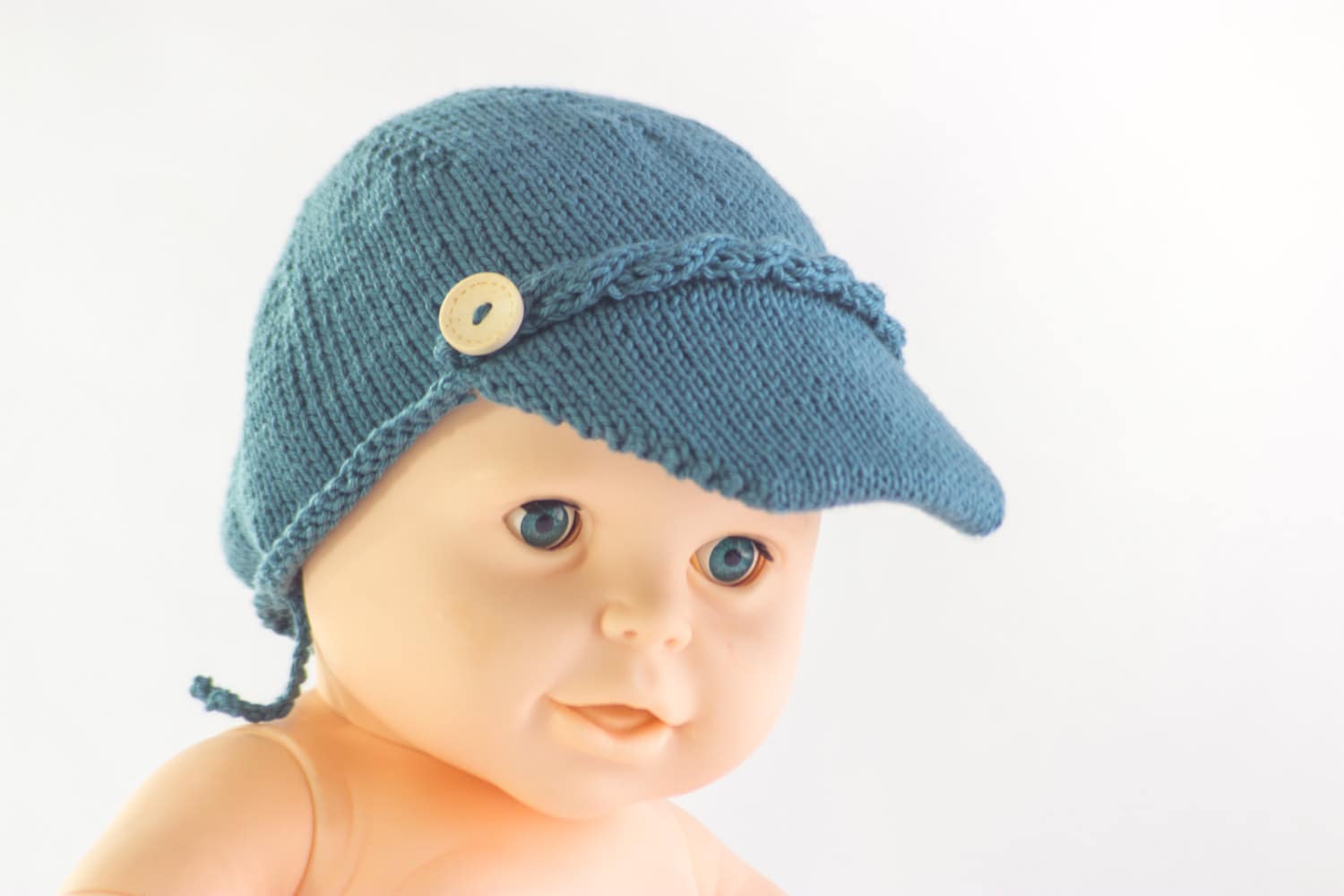 KNITTING PATTERN Boys Cap Brimmed Cap Baby Boy Hat Summer