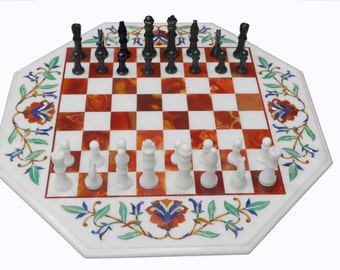 Chess board Marble Inlay coffee table