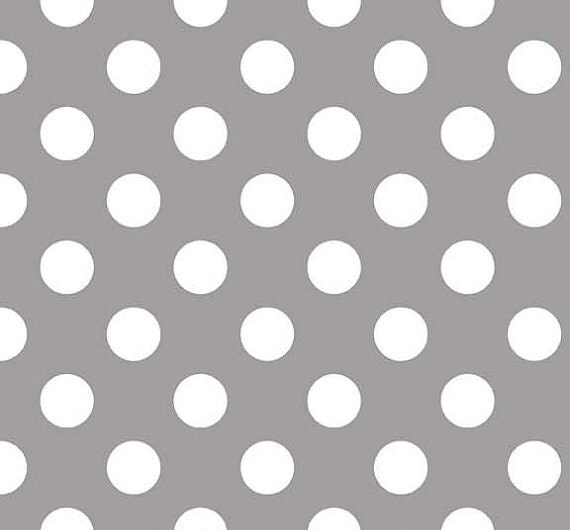 Grey with white polka dot FLANNEL fitted cot sheet