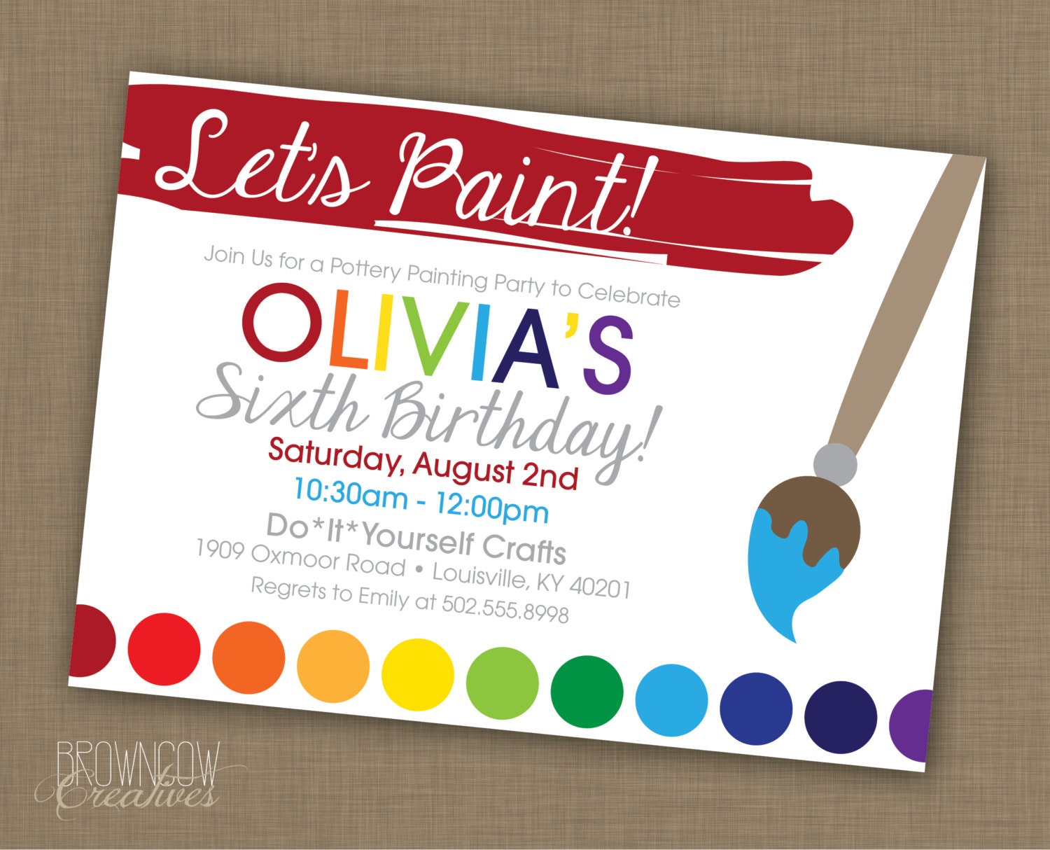 PRINTABLE Painting Party Customized Invitation Primary
