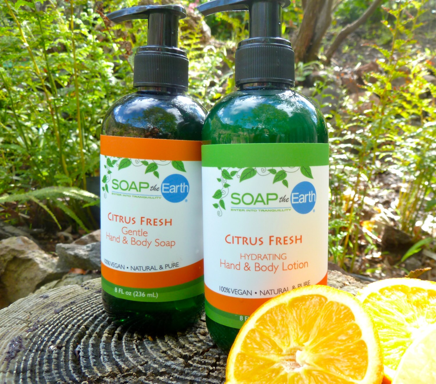 Liquid Soap & Lotion Set Citrus Fresh Scent Made with Organic