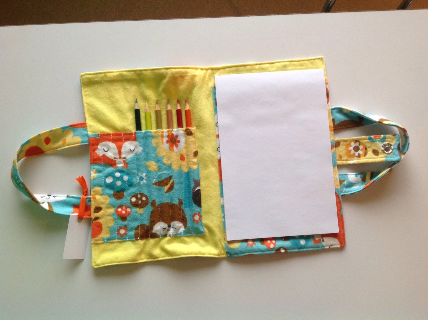 Colored pencil and sketch pad holder by BEKmonkey on Etsy