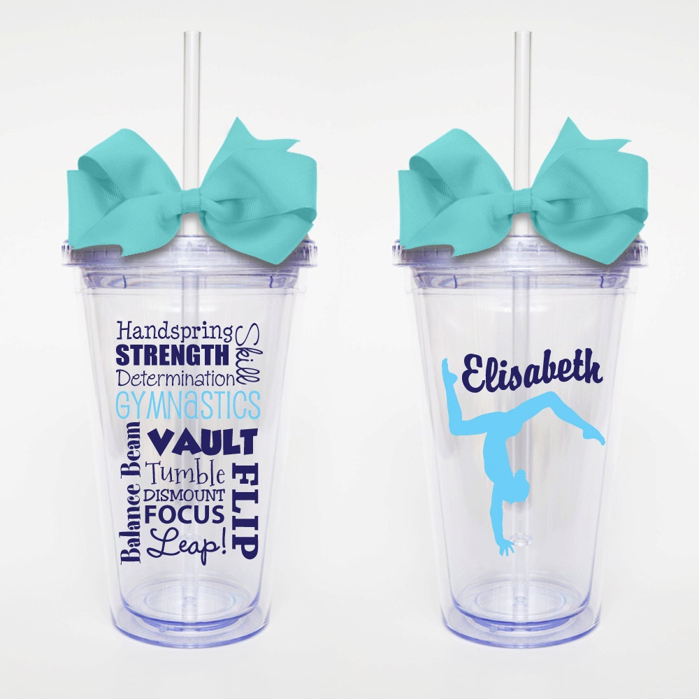 Gymnastics Subway Art Acrylic Tumbler Personalized Cup