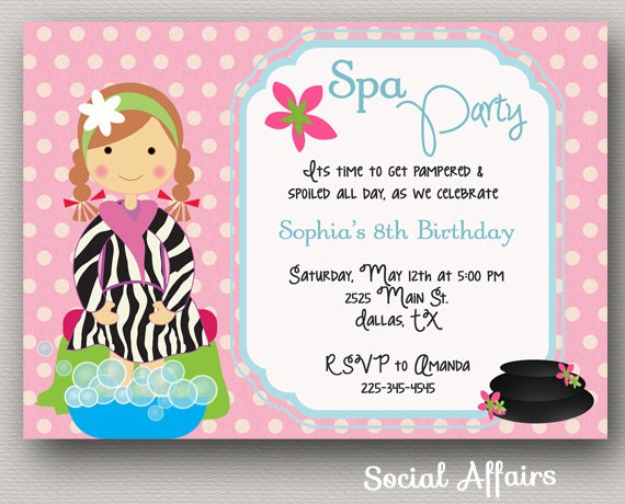 Homemade Spa Party Invitations 3