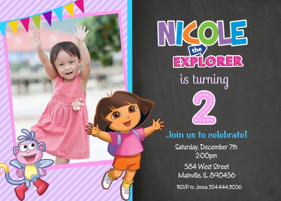 Dora the Explorer Birthday Party Invitation - Digital File