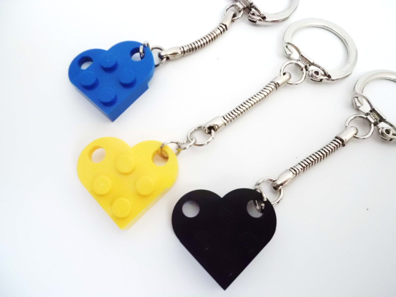 Lego® Heart Keychains made with Bricks your by TimelessToyBox
