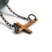 Cross Necklace, Tiny Cross Pendant, Sideways Cross Necklace, Copper cross Necklace, Simple Jewelry, Minimalist Jewelry