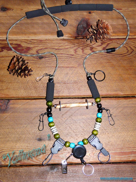 Fly Fishing Lanyard Yellowstone by Golden by GoldenTroutLanyards