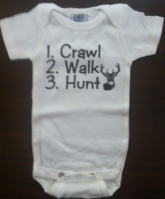 hunting funny infant shirt baby hunter clothes one piece snap