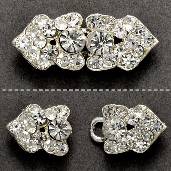 Crystal Rhinestone Hook & Eye Closure by 2 Sets SP-2096