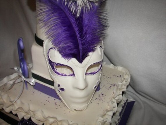 mardi gras mask cake topper