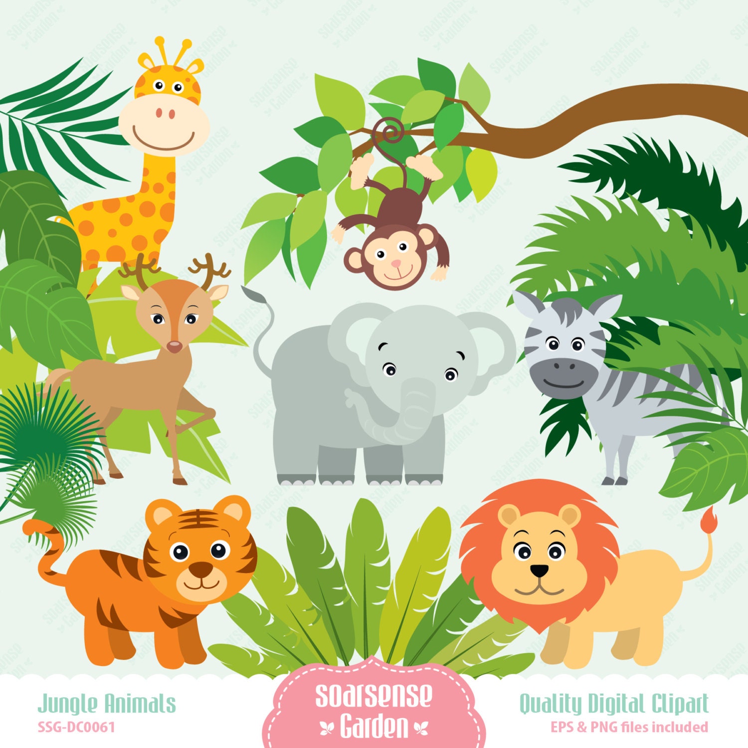 clipart of jungle animals - photo #40