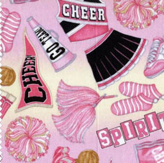 Pretty Sporty Cheer Fabric by Quilterland on Etsy