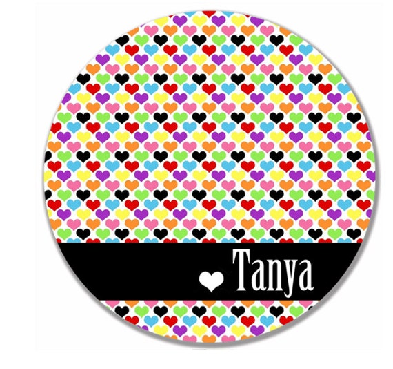 Rainbow heart Personalized name Plate, Children's Melamine Cake Plate Il_570xn