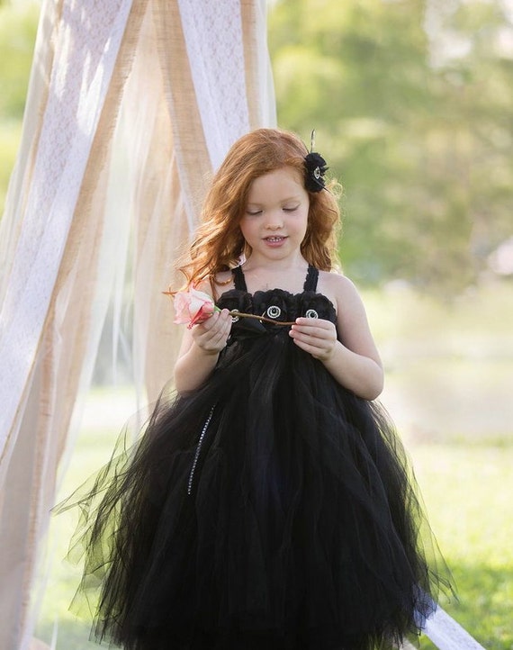 Flower Girl Dress Little Black Dress Birthday Tutu Black