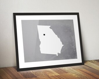 Custom State Print, City and State Art Print, Custom Colors