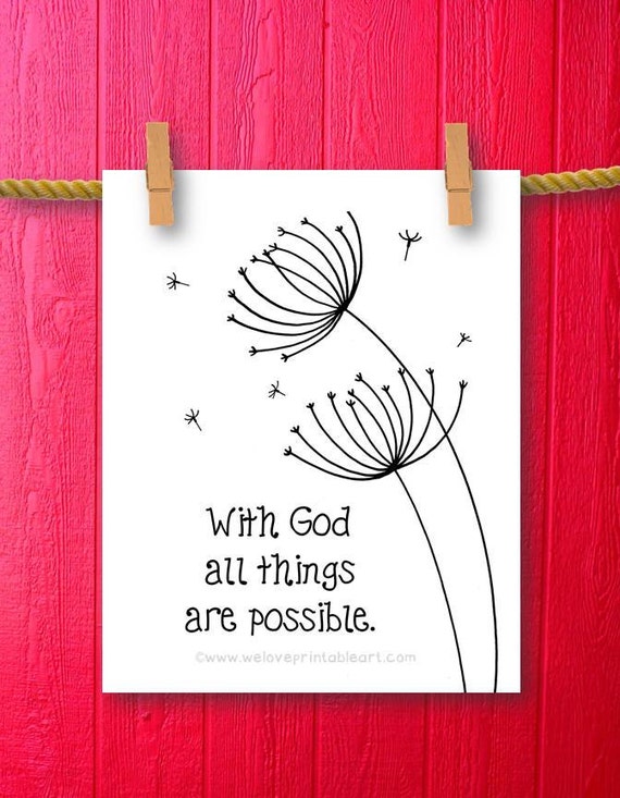 Dandelions Bible Verse Art Scripture Art by WeLovePrintableArt