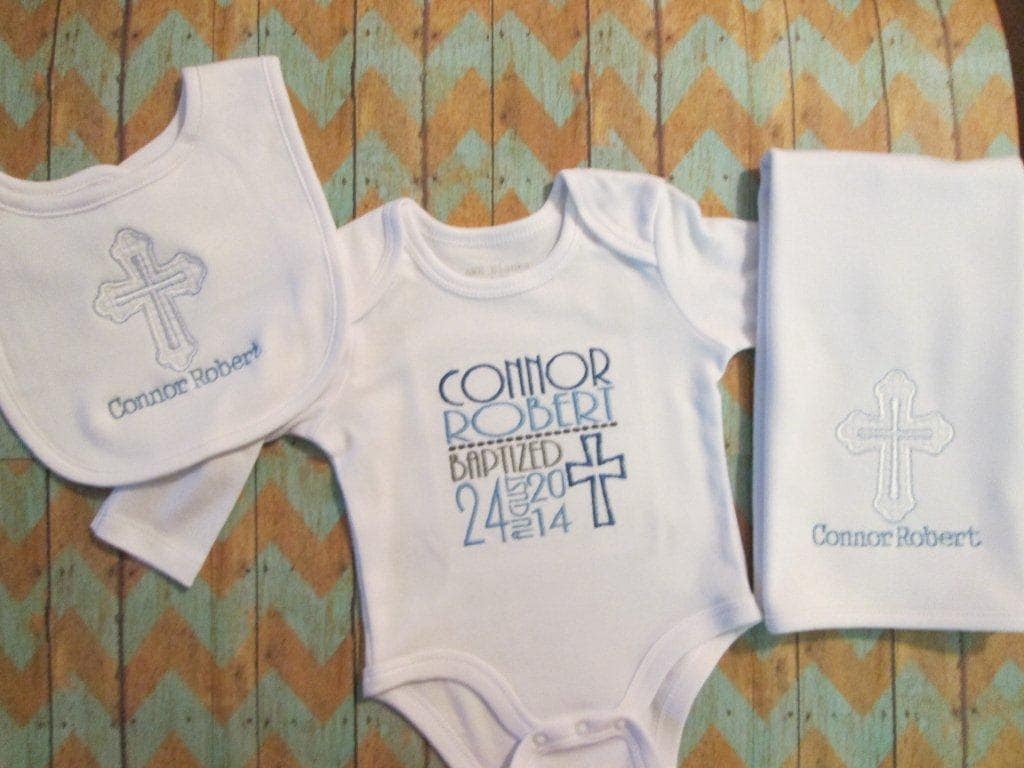 Baptism onesie set