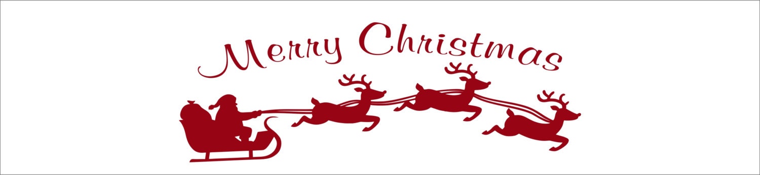 Christmas Decal with Santa's Sleigh Vinyl by RoyceLaneCreations