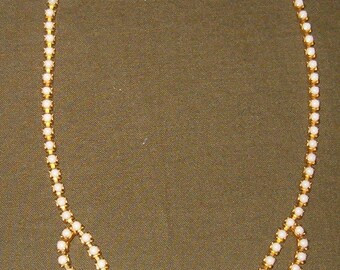 Vintage Milk Glass Tiered Necklace
