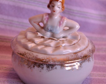 VINTAGE Porcelain Dresser Box