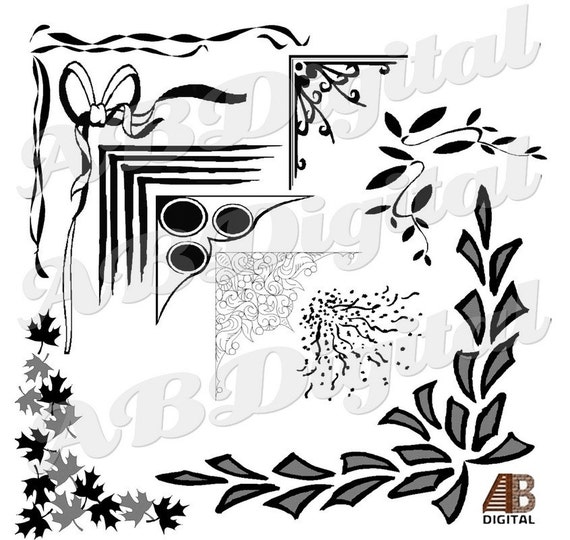 Items similar to Page Elements Borders Decorative Embellishments Clip